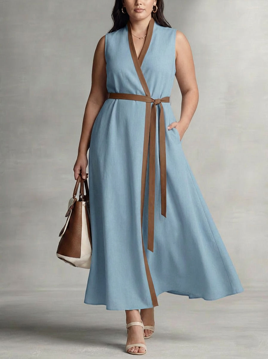 Aria | Sleeveless Maxi Dress - Plus size model