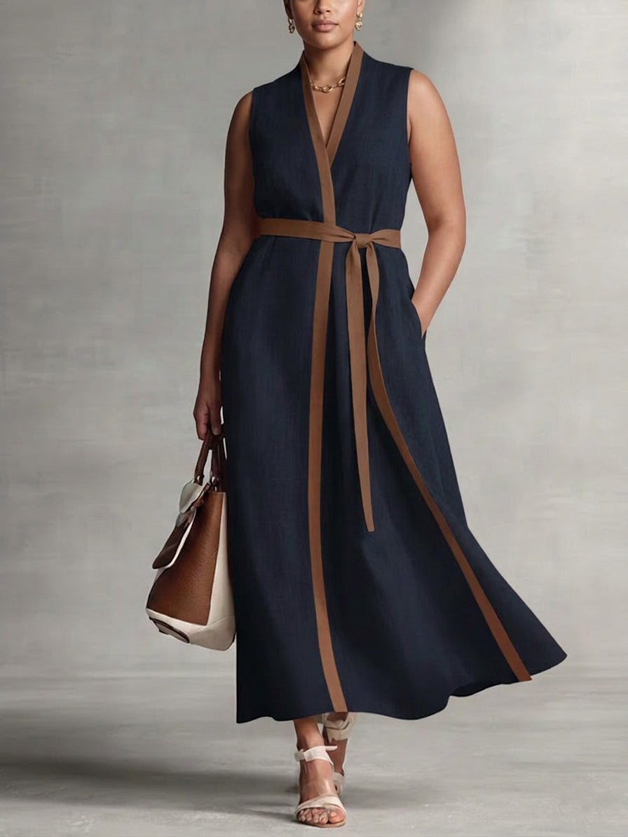 Aria | Sleeveless Maxi Dress - Plus size model