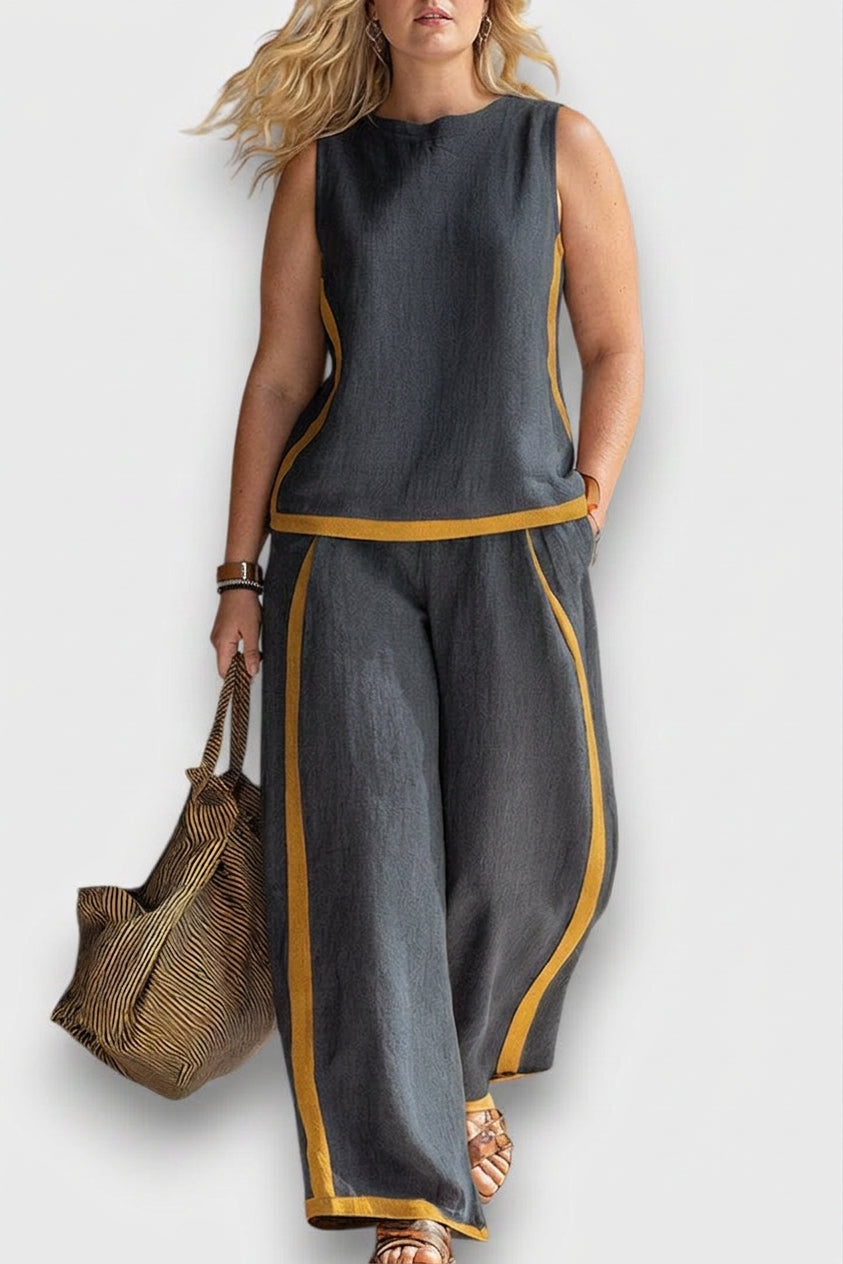 Danie - Linen Two-Piece Co-ord Set - Plus size model