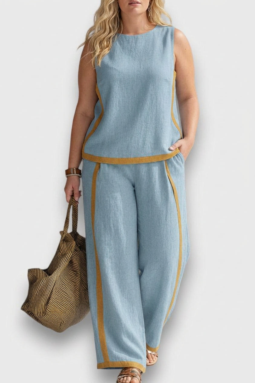 Danie - Linen Two-Piece Co-ord Set - Plus size model