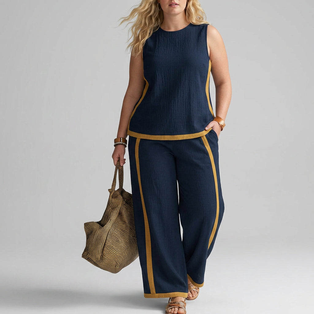 Danie - Linen Two-Piece Co-ord Set - Plus size model