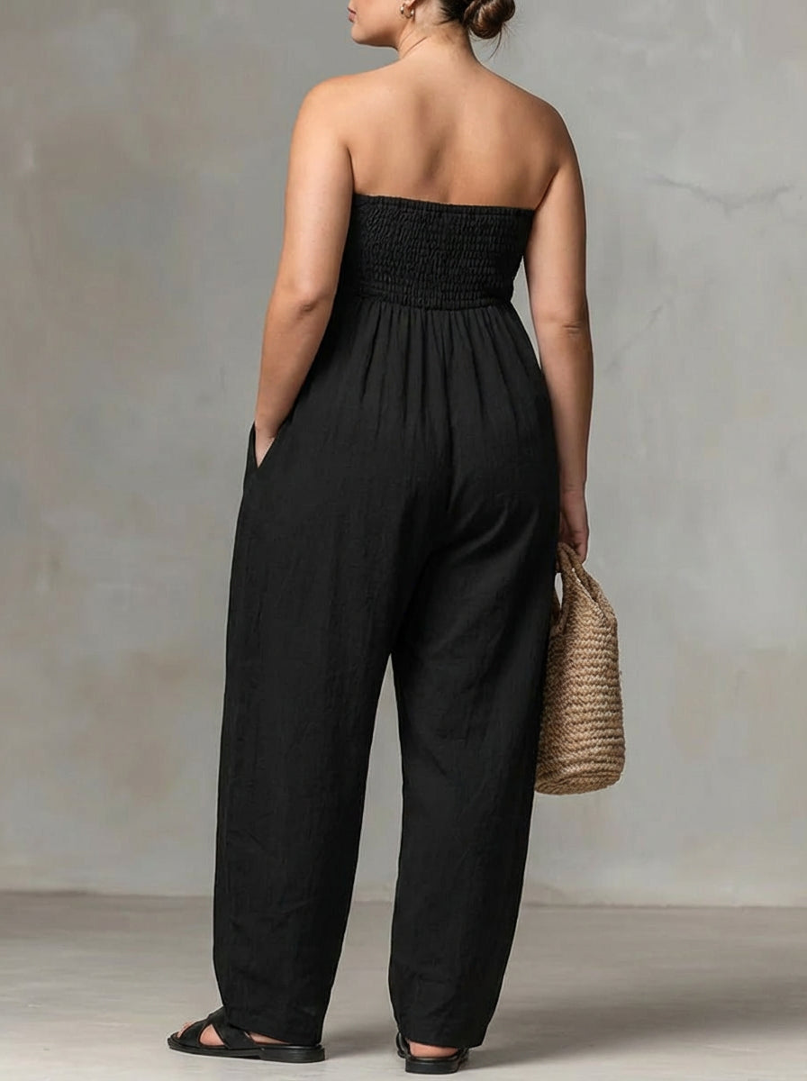 Nova | Strapless Flow Maxi Dress - Plus size model