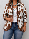 Holliday | Cow-Print Ruffle Jacket - Plus size model