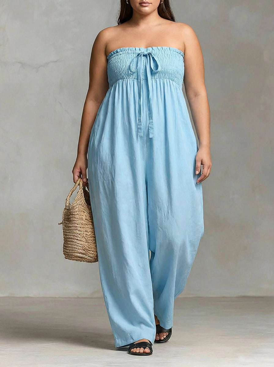 Nova | Strapless Flow Maxi Dress - Plus size model