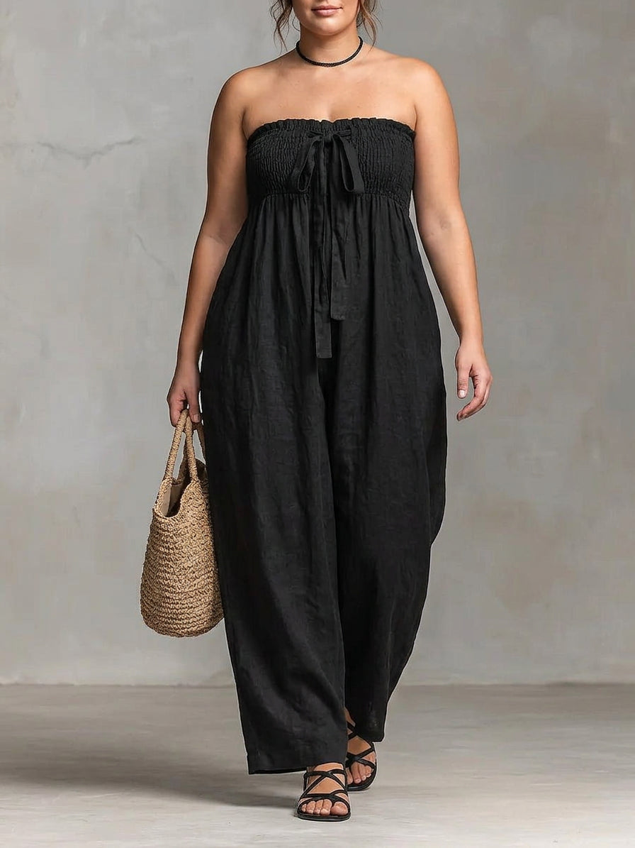 Nova | Strapless Flow Maxi Dress - Plus size model