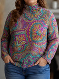 Marchetta | Jewel Paisley Turtleneck - Plus size model