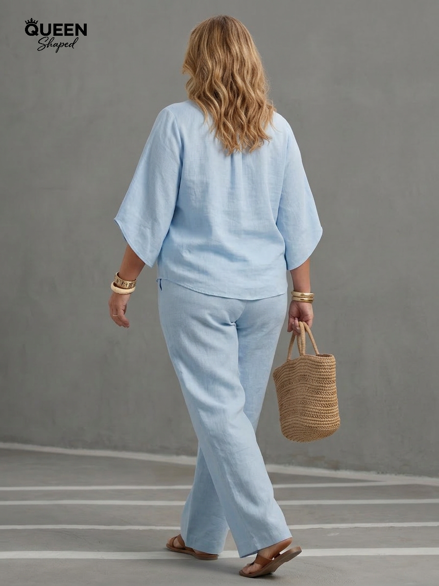 Amity | Button Front Relaxed Tunic Trouser Set