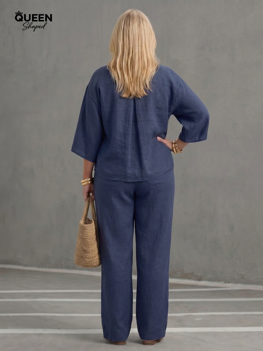 Amity | Button Front Relaxed Tunic Trouser Set