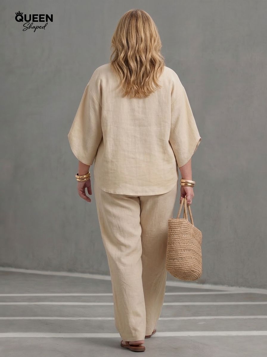 Amity | Button Front Relaxed Tunic Trouser Set