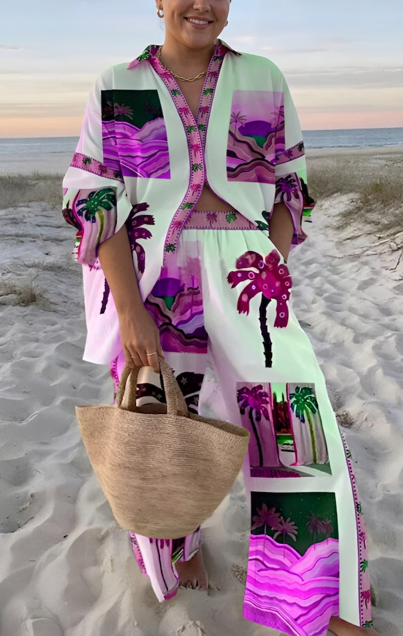Solmara | Linen Set - Plus size model