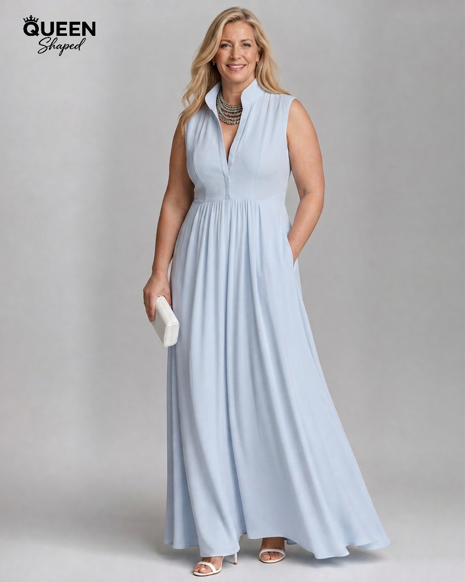 Virelia | Sleeveless Collared Flowing Wide Leg Jumpsuit