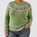 Sandra - Retro Scandinavian knitted sweater - Plus size model
