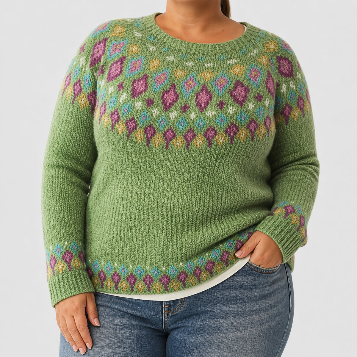 Victoria - Casual & Cozy Sweater - Plus size model