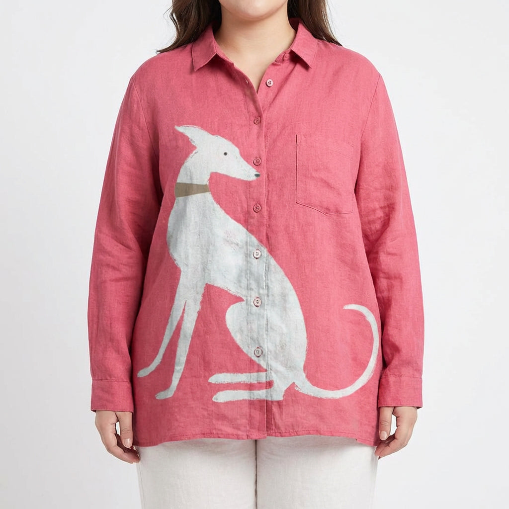 Amélie | Elegant linen summer blouse - Plus size model