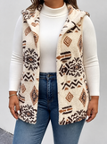 Rosalie™ | Aztec Sherpa Vest - Plus size model