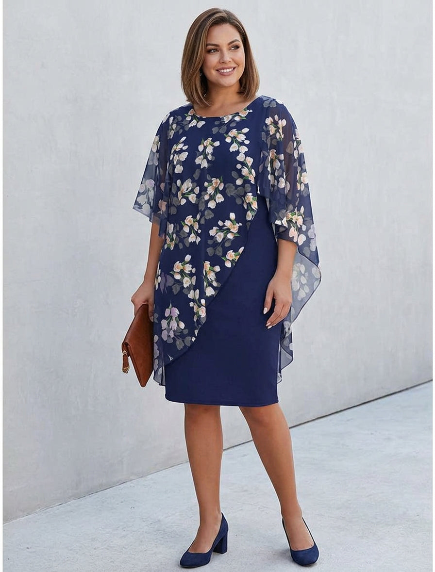 JULIANNA - Printed Elegant Dress - Plus size model