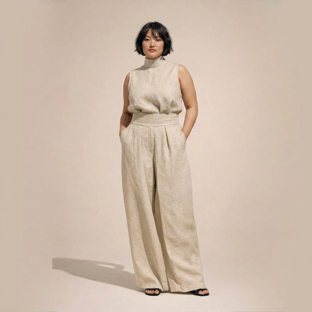 Elisa | Elegant Jumpsuit with High Waist - Plus size model