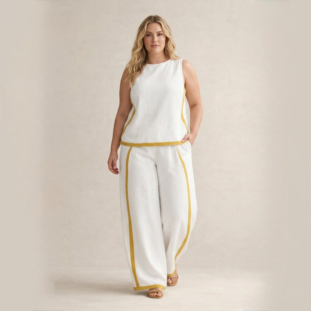 Sophie | Elegant Set with Wide Legs - Plus size model