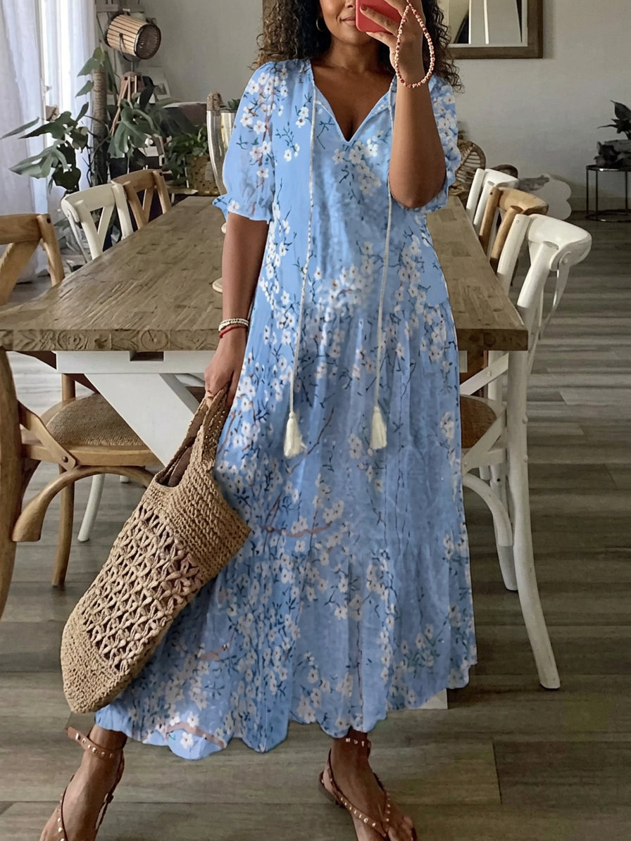 ARIA | Boho Tummy Coverage Dress - Plus size model