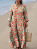 Elin - Vintage Floral Dress - Plus size model