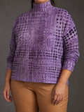 Ysolde | Lavender Lattice Turtleneck - Plus size model